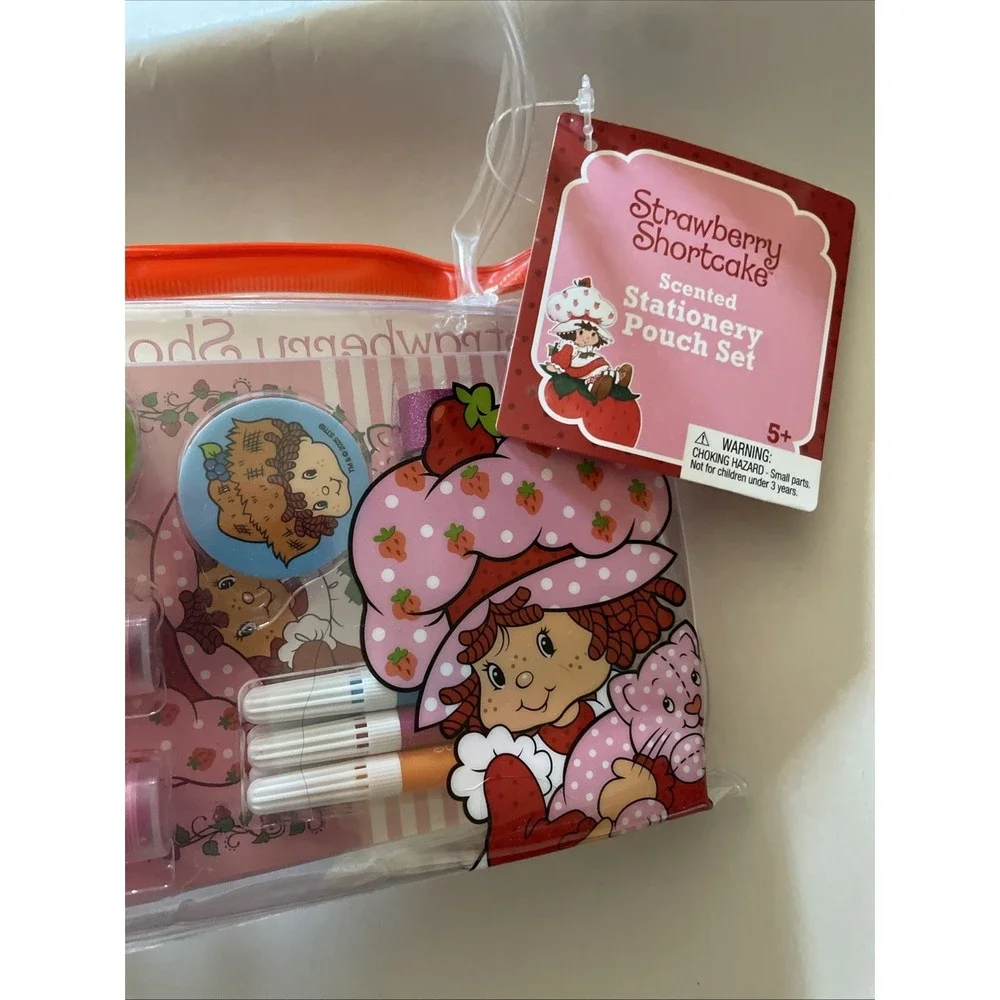 NEW Strawberry Shortcake Stationary Pouch Set Pencils Stickers, Journal, Markers